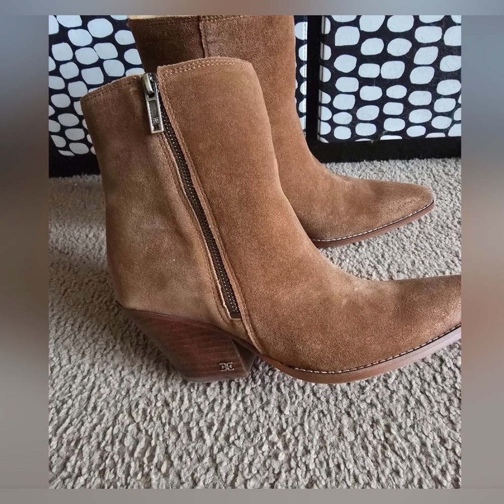 Sam Edelman Tan Suede Heeled Ankle Boots